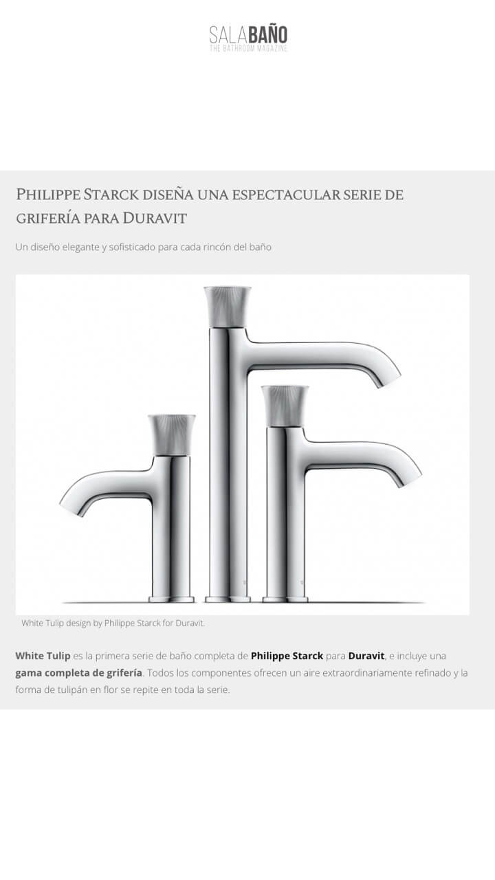 Philippe Starck conçoit une série spectaculaire de robinets pour Duravit