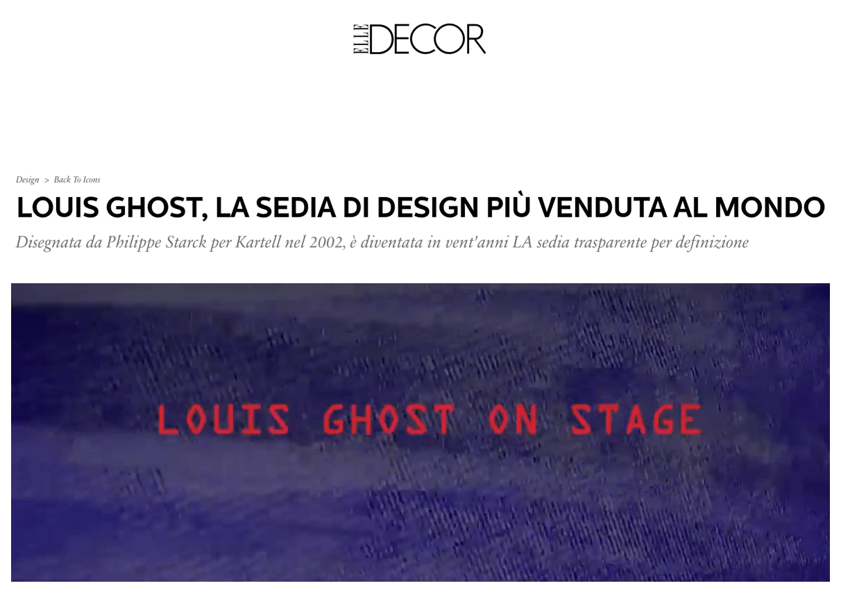 LOUIS GHOST, LE FAUTEUIL DESIGN LE PLUS VENDU AU MONDE