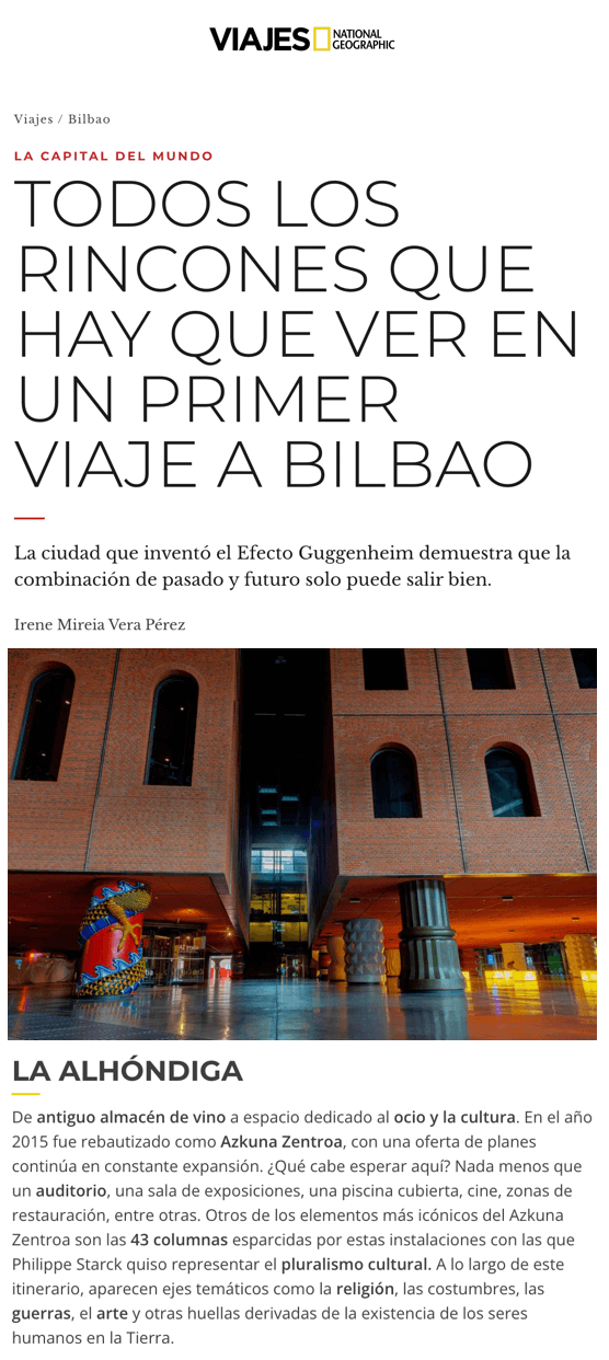 Tous les lieux à voir lors de votre premier voyage à Bilbao