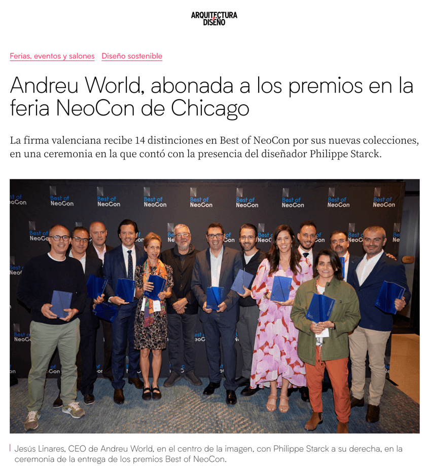 Les prix du salon NeoCon de Chicago