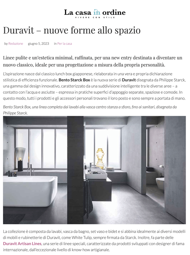 Duravit - de nouvelles formes pour l'espace
