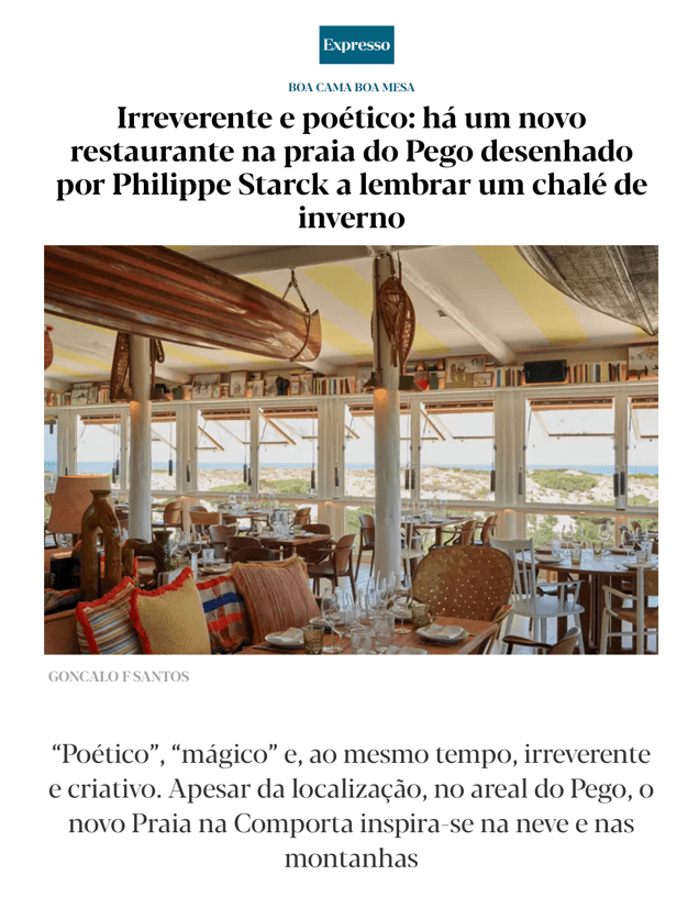 Irrévérencieux et poétique : il y a un nouveau restaurant sur la plage de Pego conçu par Philippe Starck pour ressembler à un chalet d'hiver 