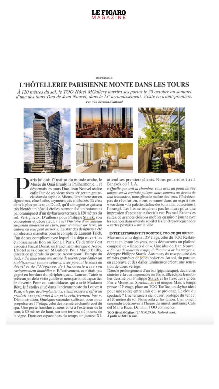 L'Hotellerie parisienne monte dans les tours 