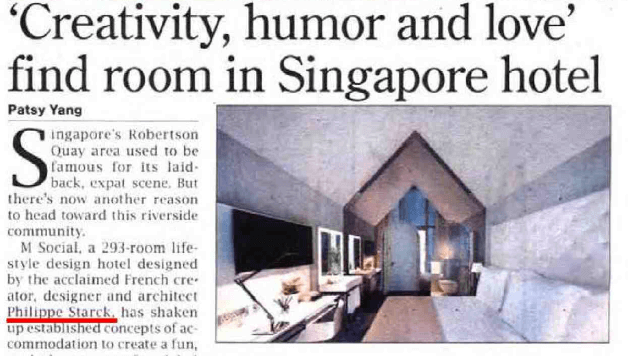 'Creativity, humor and love' find room in Singapore hotel