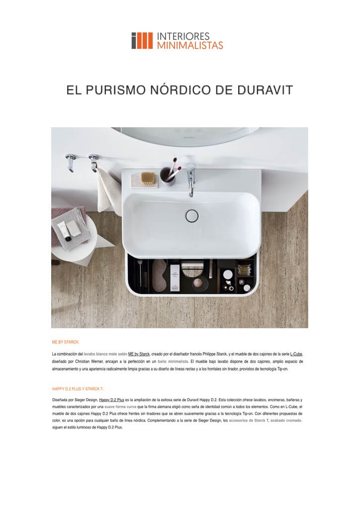 INTERIORES MINIMALISTAS - Duravit 