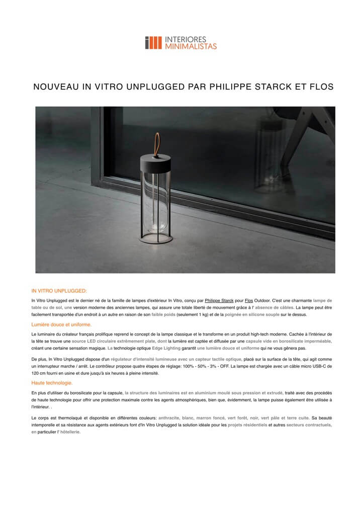 INTERIORES MINIMALISTAS - FLOS