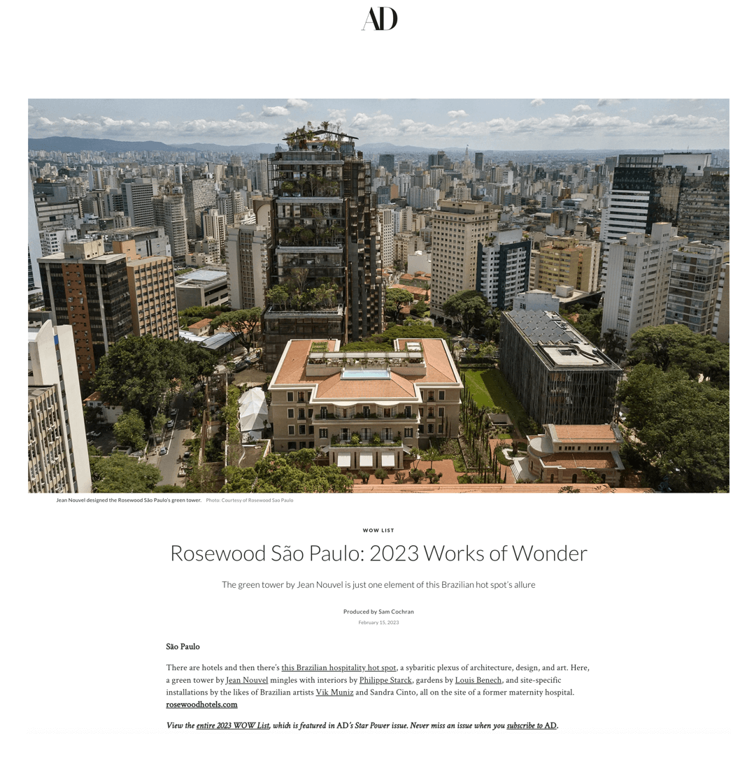 Rosewood São Paulo : 2023 Œuvres d'art