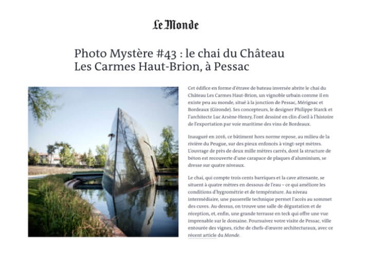 LE MONDE - Chai des Carmes Haut-Brion
