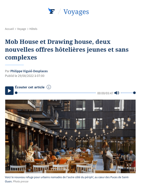 Mob House et Drawing house, deux nouvelles offres hôtelières jeunes et sans complexes