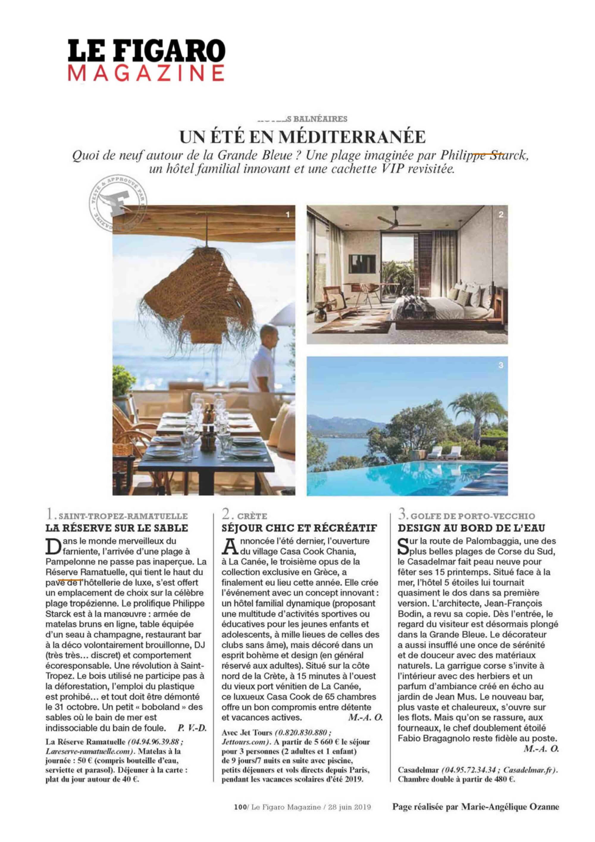 LE FIGARO MAGAZINE - La Réserve à la Plage