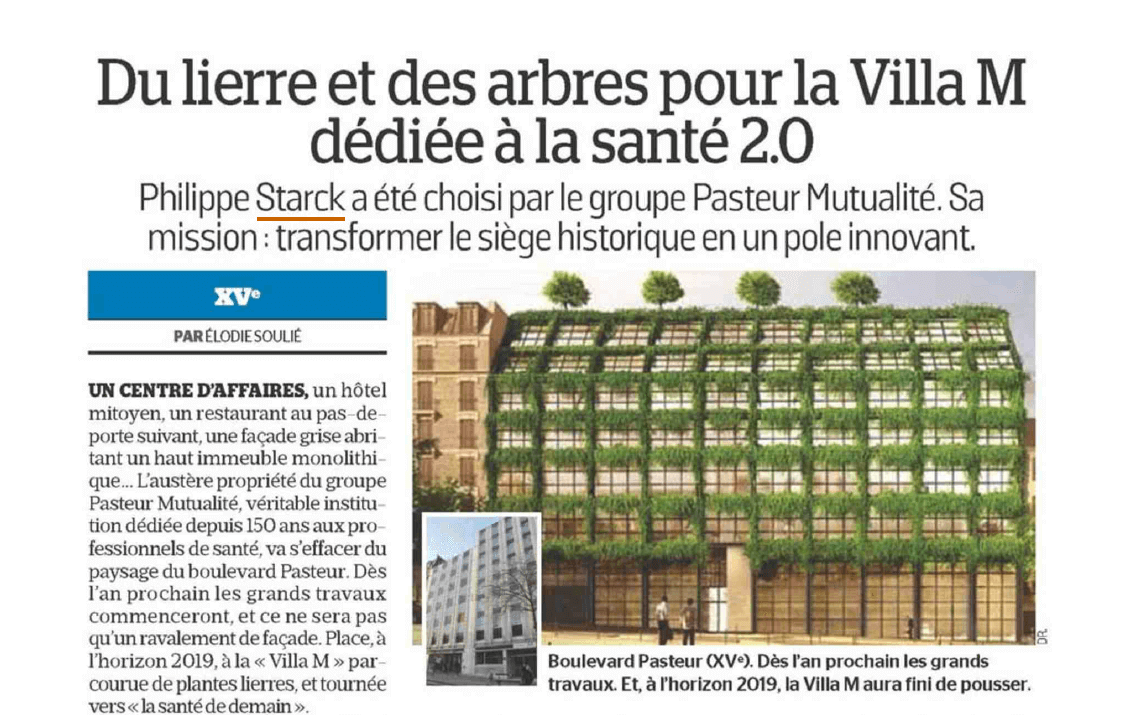 Du lierre et des arbres pour la Villa M dédiée à la santé 2.0