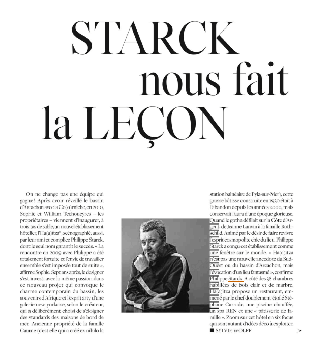 Starck nous fait la leçon