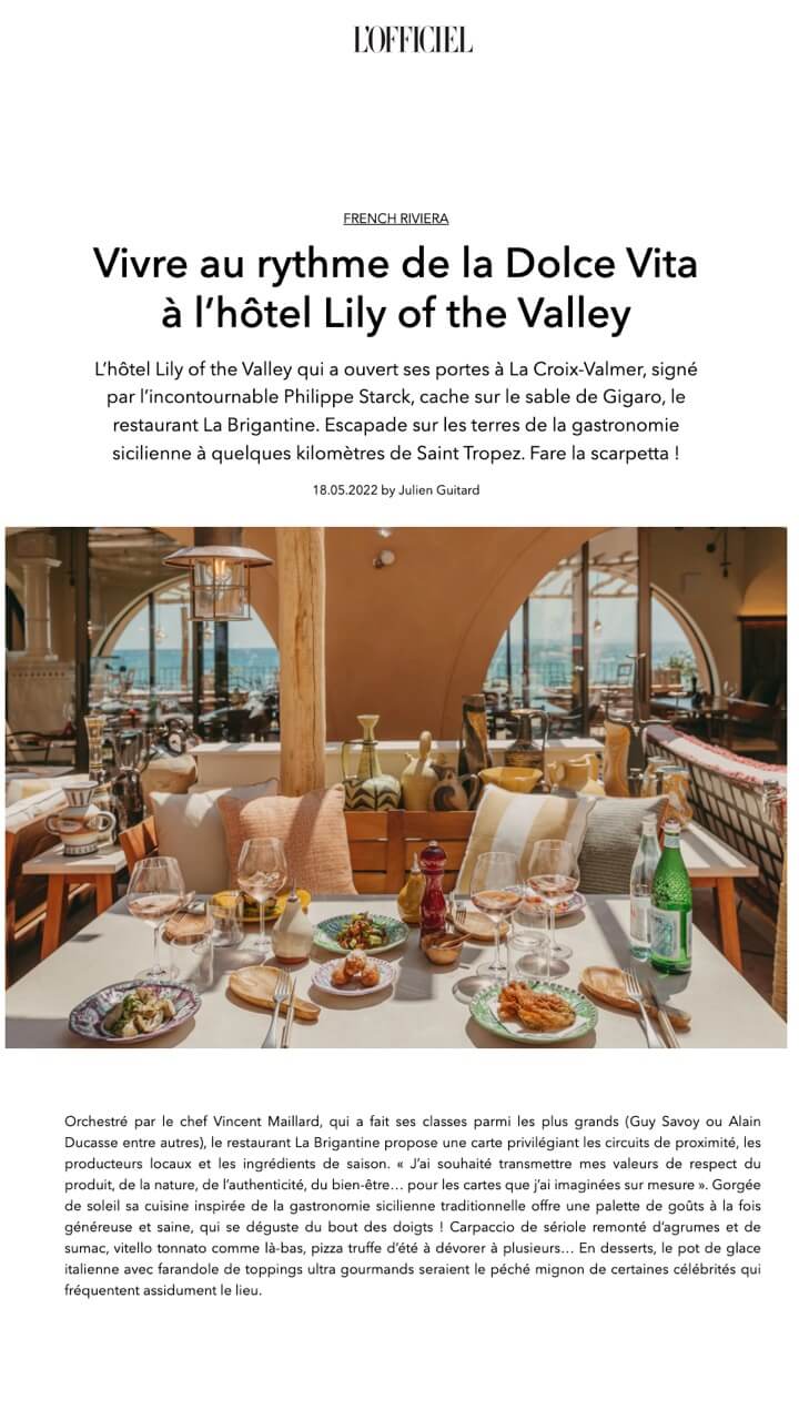 Vivre au rythme de la Dolce Vita à l'hôtel Lily of the Valley