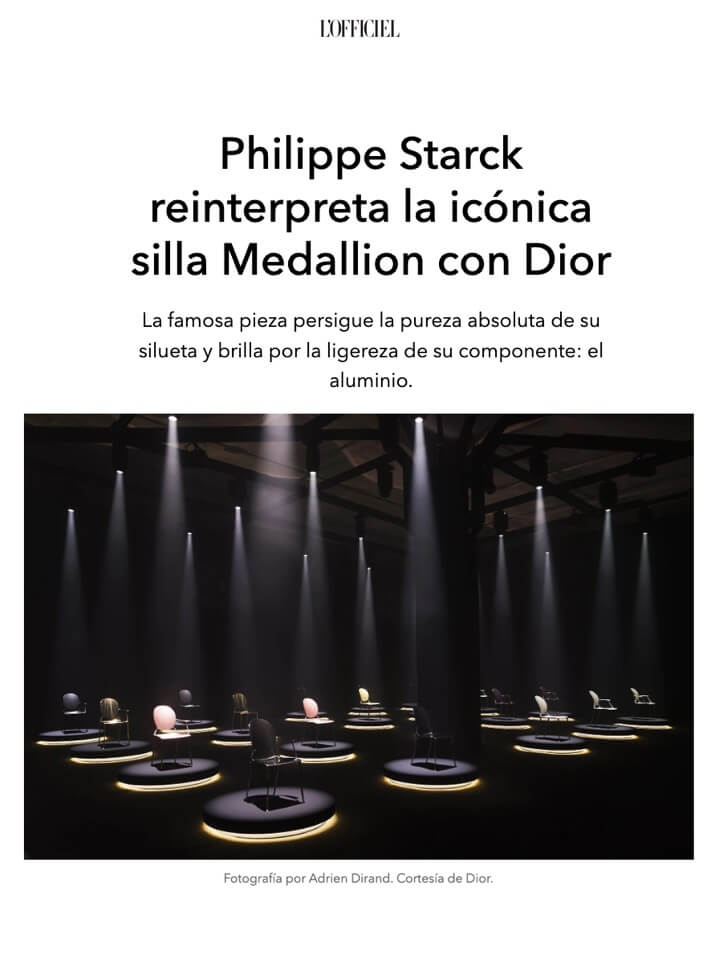 Philippe Starck réinterprète l'iconique chaise Medallion avec Dior