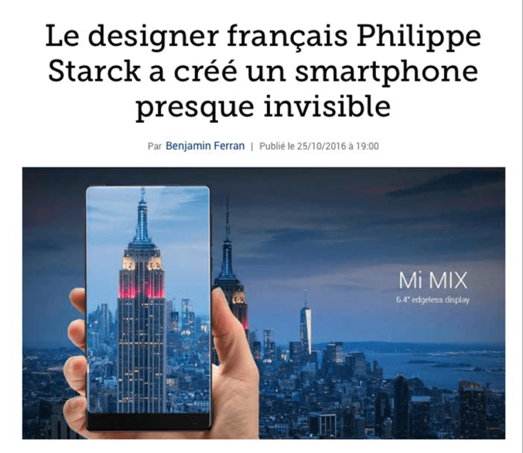 Le designer français Philippe Starck a créé un smartphone presque invisible