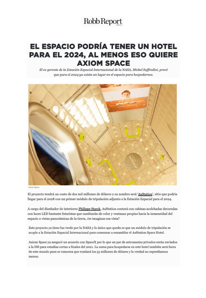 ROBB REPORT - Axiom 