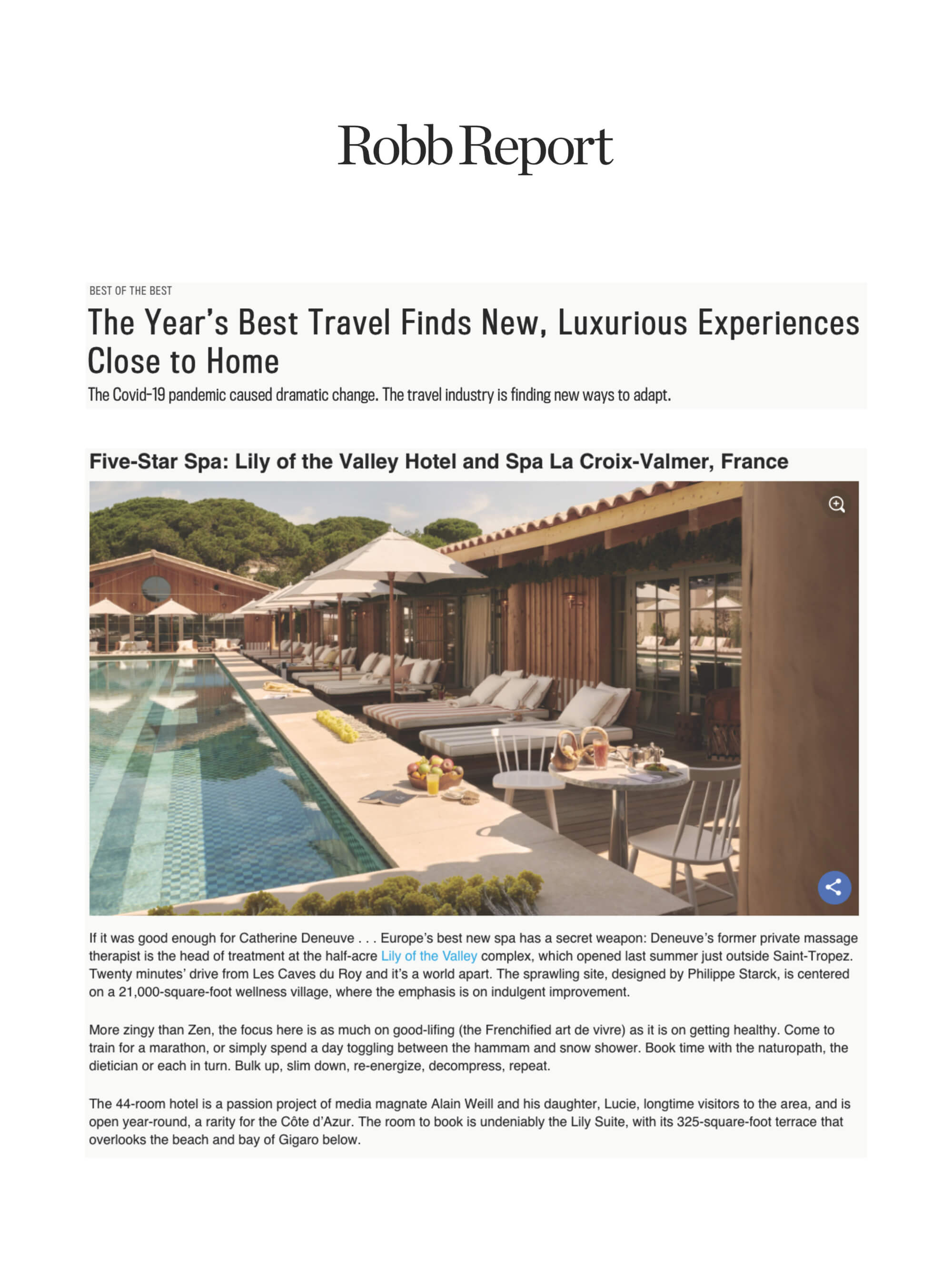 ROBB REPORT - Lily of the Valley
