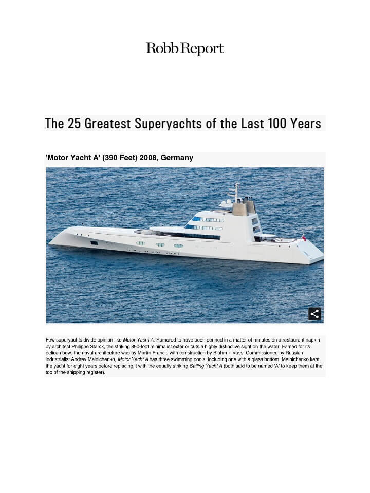 ROBB REPORT - Motor Yatch A 