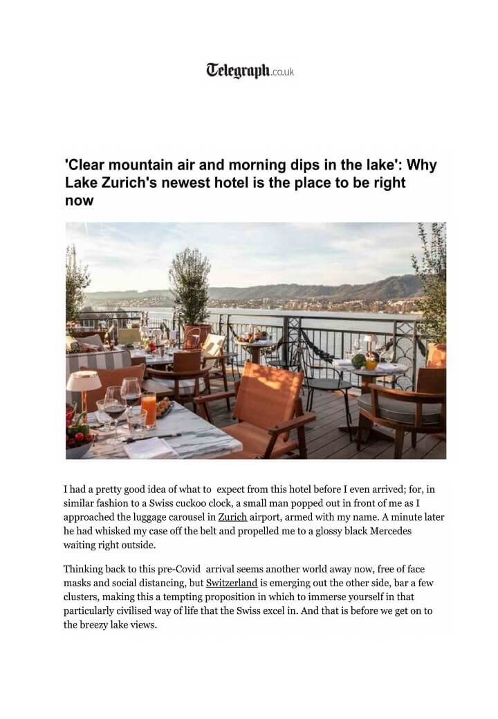 TELEGRAPH - Réserve Eden au Lac Zurich