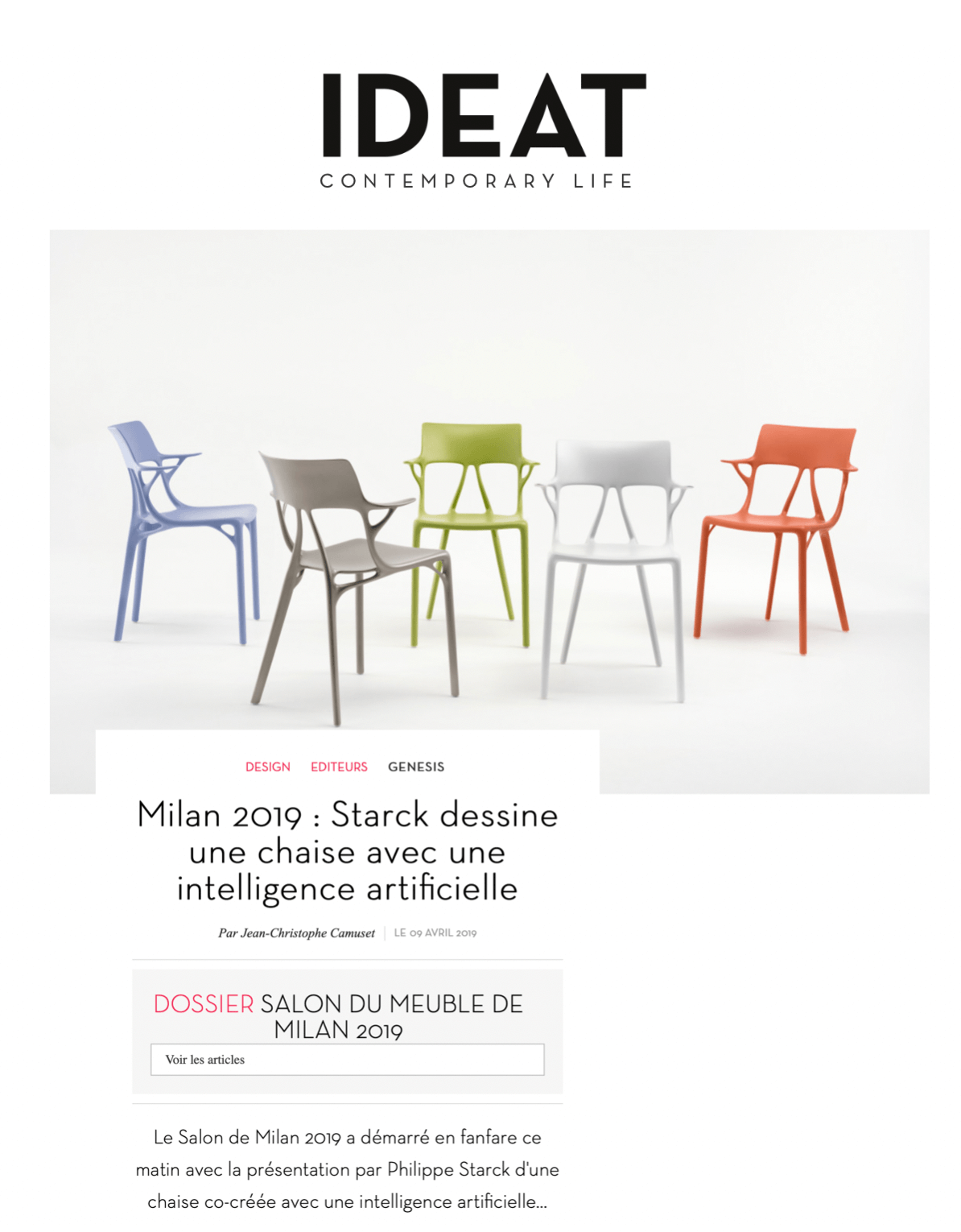 IDEAT - SALONE DEL MOBILE 2019 A.I