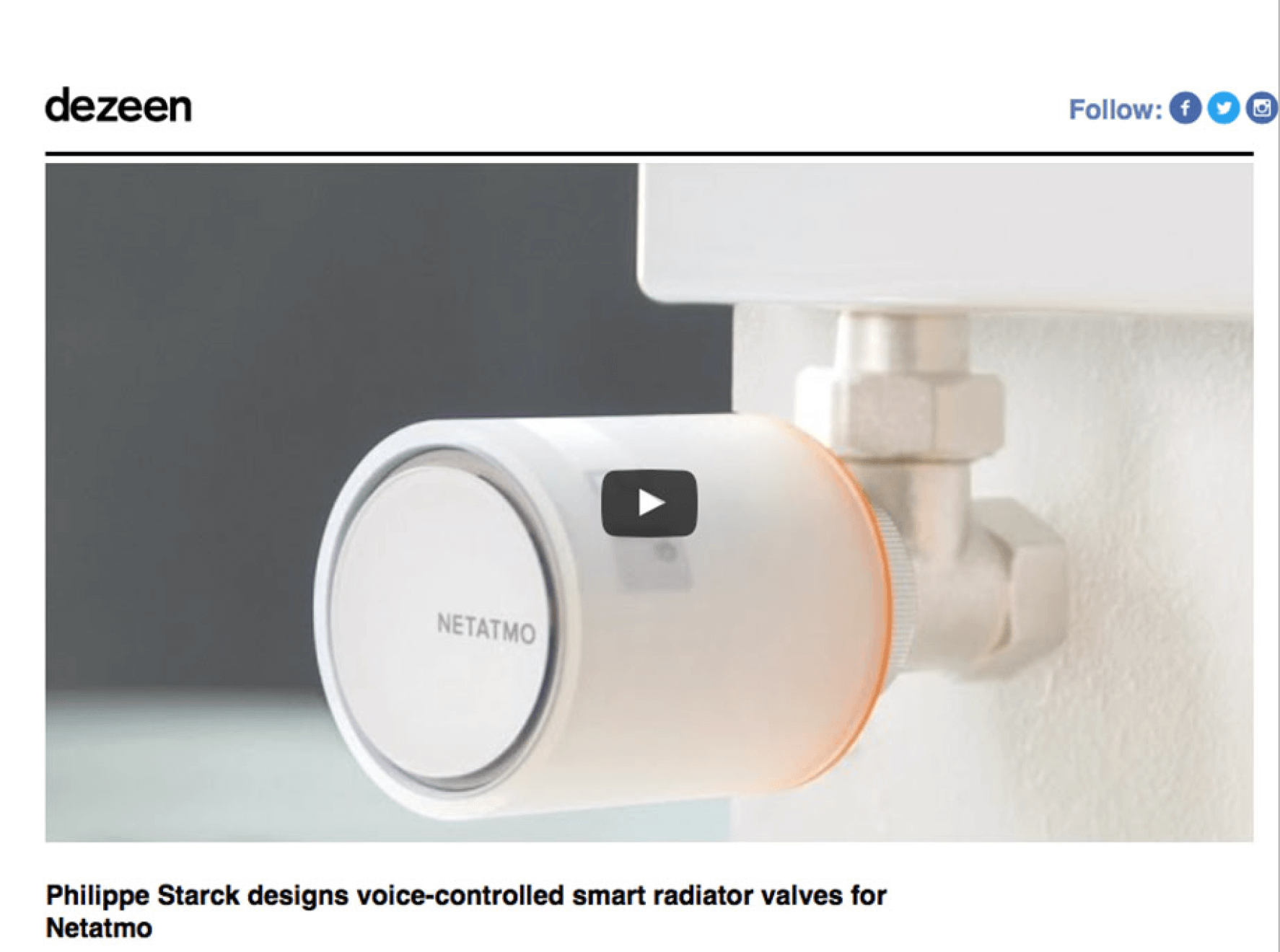 Philippe Starck designs voice-controlled smart radiator valves for Netatmo