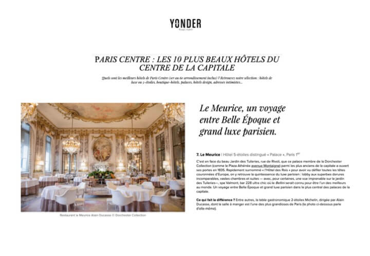YONDER - Le Meurice