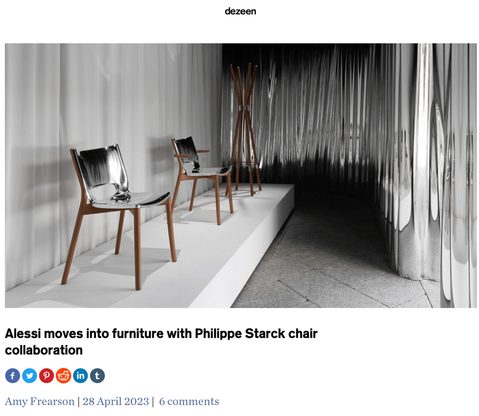Alessi se lance dans l'ameublement en collaborant avec la chaise de Philippe Starck